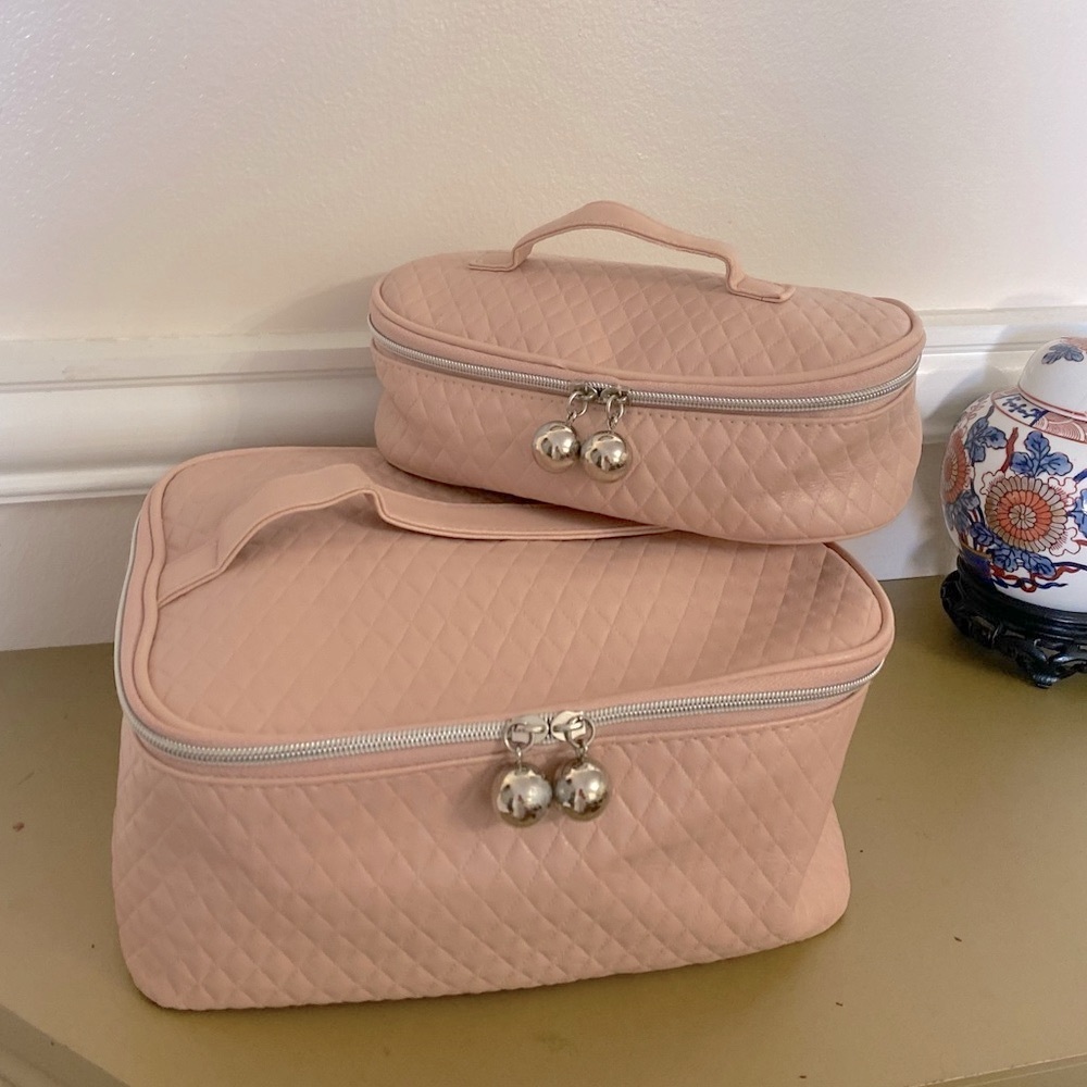 Lancome Cosmetic Makeup Bag baby Pink set of2